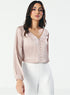 Deep VNeck Long Sleeve Light Brown Top